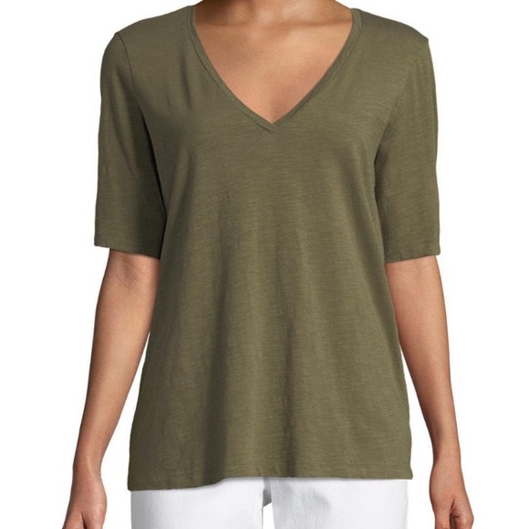 eileen fisher v neck jersey tee
